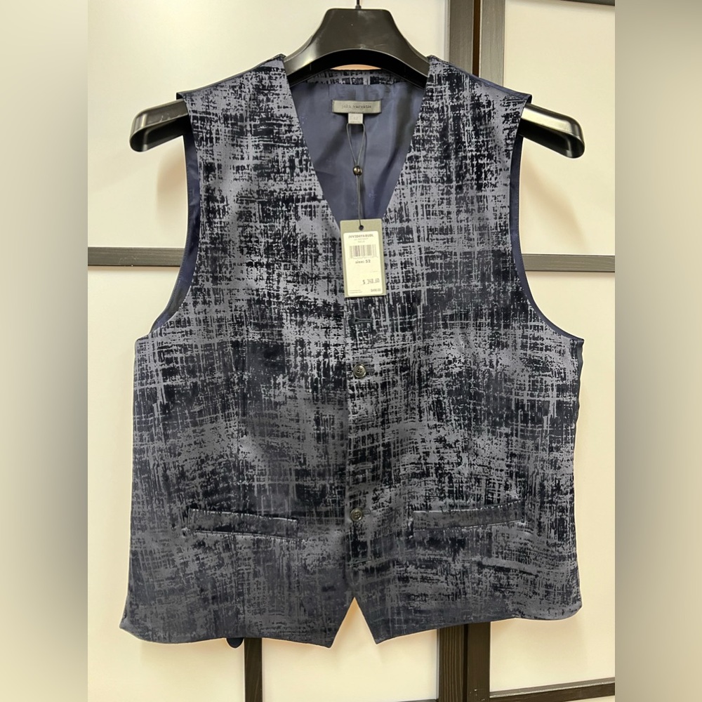 John Varvatos 52 Navy Vest New with Tags
